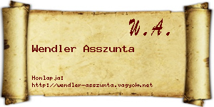 Wendler Asszunta névjegykártya